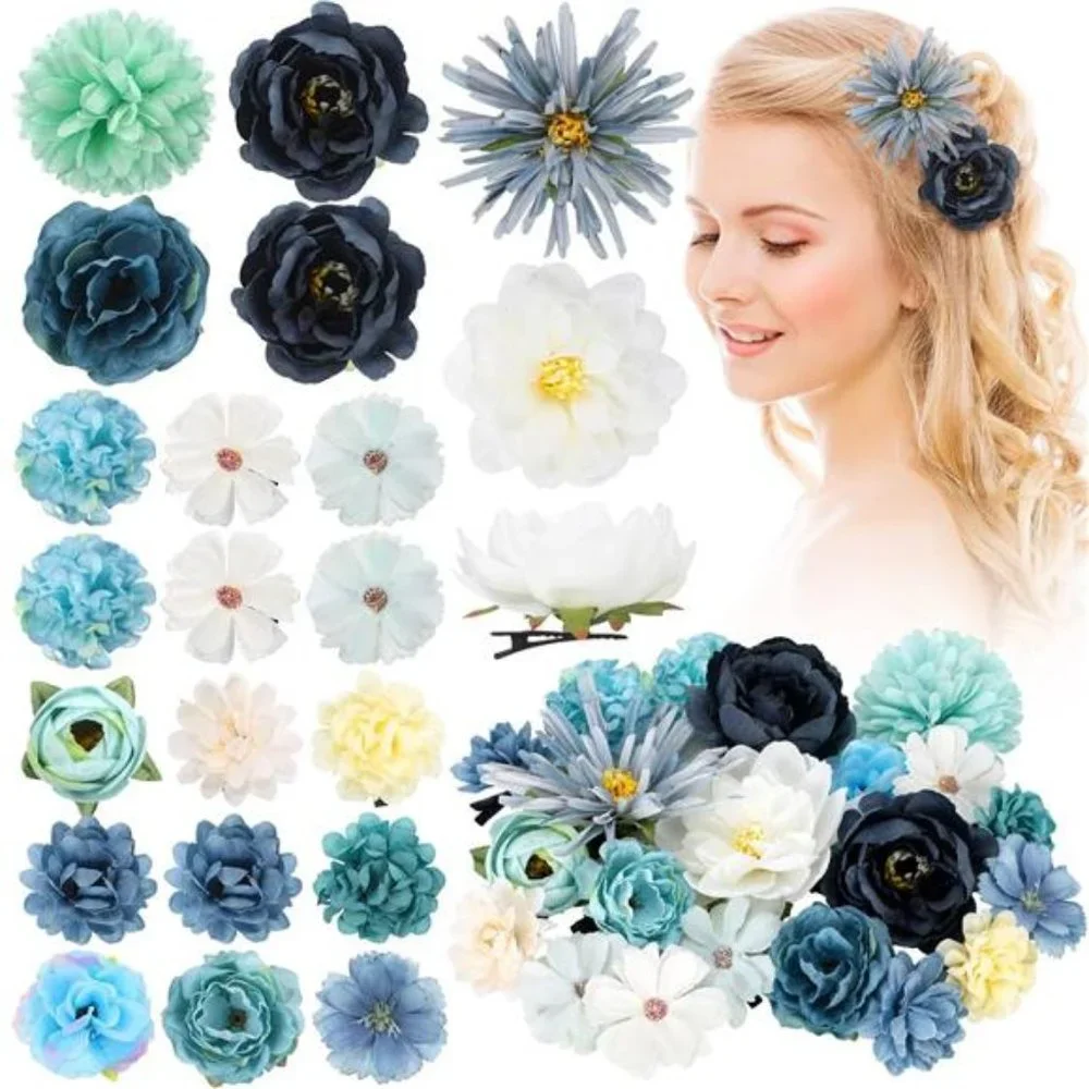 21 Pieces Flower Hair Clip Rose Hair Clips Hair Barrettes for Women Flower - Picture 1 of 7
